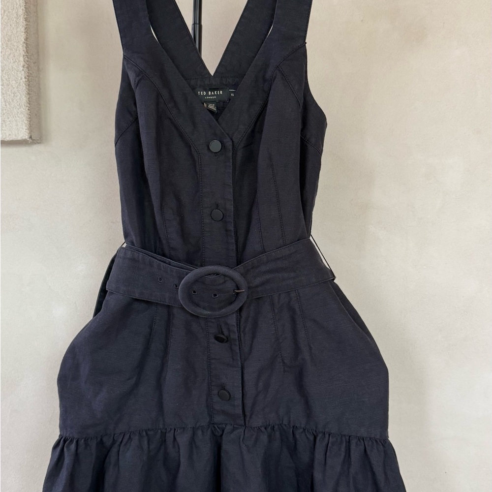 Ted Baker Charcoal Button-Down Midi Dress